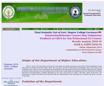 Apcce.gov.in(Commissionerate of Collegiate Education) Screenshot
