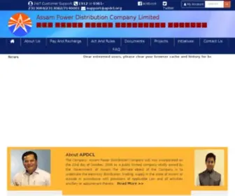 APDCL.gov.in(Assam Power Distribution Company Ltd) Screenshot