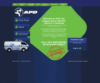 Apdparcel.com.au(Adelaide Parcel Delivery) Screenshot