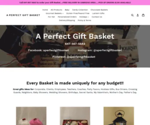 Aperfectgiftbasket.ca(A Perfect Gift Basket) Screenshot