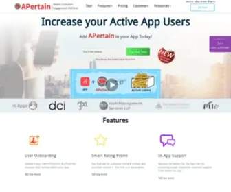 Apertain.com(Increase mobile app engagement for Android & iOS apps using tools like Rating Prompts) Screenshot