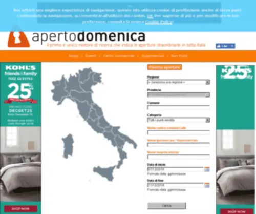 Apertodomenica.com(Aperto Domenica) Screenshot