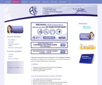 Apeseq.ca(L'Association des professionnels en électrolyse et soins esthétiques du Québec (APESEQ)) Screenshot