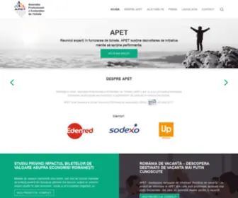 Apet-Romania.ro(Asociatia Profesionala a Emitentilor de Tichete (APET)) Screenshot