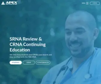 Apexanesthesia.com(We offer SRNA board review and CRNA continuing education credits (Class A CE)) Screenshot
