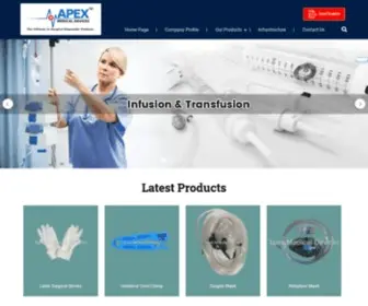 Apexmedicaldevices.com(Infusion Sets Manufacturer) Screenshot