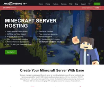 Apexminecrafthosting.com(Minecraft Server Hosting) Screenshot