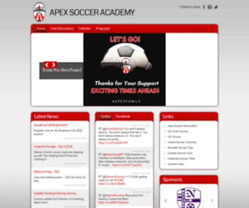 Apexsocceracademy.com(Apex Soccer) Screenshot