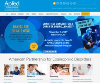 Apfed.org(The American Partnership for Eosinophilic Disorders) Screenshot