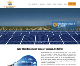 Apgreenssolarinc.com(Solar plant installation and energy companies in Delhi NCR) Screenshot