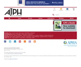Aphapublications.org(The American Journal of Public Health (AJPH) from the American Public Health Association (APHA)) Screenshot