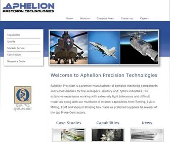 Aphelionptc.com(Aphelion Precision Technologies) Screenshot