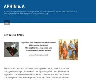 Aphin.de(APHIN e.V. – Arbeitskreis philosophierender Ingenieure und Naturwissenschaftler – wissenschaftlich) Screenshot