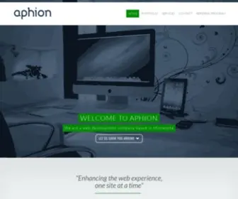 Aphion.com(Winona Minnesota web design firm offering affordable custom web development application programming for small businesses) Screenshot