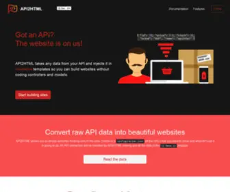 Api2HTML.com(Convert raw API data into beautiful webpages) Screenshot