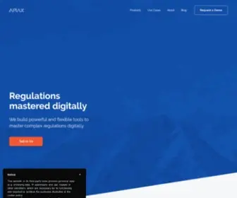 Apiax.com(Regulatory technology for financial institutions) Screenshot