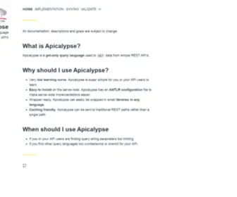 Apicalypse.io(Apicalypse) Screenshot