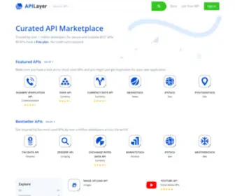 Apilayer.com(Discover, Integrate, and Build APIs with Our API Marketplace) Screenshot