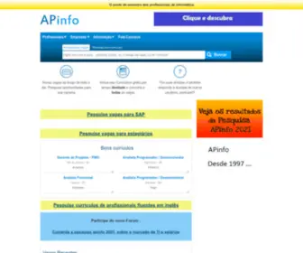 Apinfo.com(O ponto de encontro dos profissionais de informática) Screenshot
