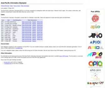 Apio-Olympiad.org(Australian Informatics Olympiad Program) Screenshot