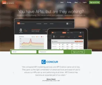 Apiscience.com(API Monitoring and API Testing) Screenshot
