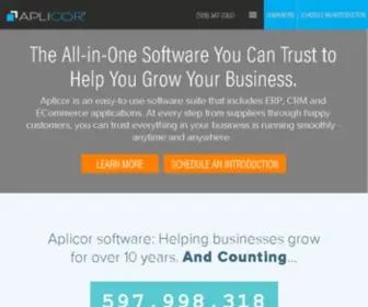 Aplicor.com(CRM and ERP Software Suite) Screenshot