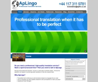 Aplin.co.uk(Aplingo Professional Translation Services) Screenshot