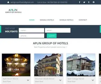 Aplingroupofhotels.com(Aplin Group Of Hotels In Shimla) Screenshot