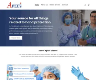 Aplusglove.com(Blue Nitrile Gloves) Screenshot