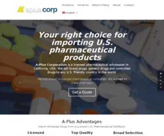 Apluspharmaceuticals.com(US Pharmaceutical Distributor & Exporter) Screenshot