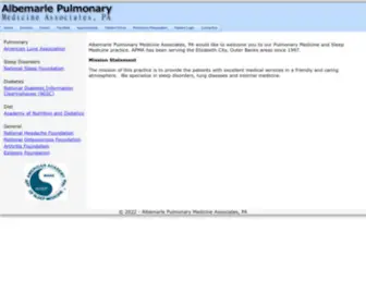 Apma-NC.com(Albemarle Pulmonary Medicine Associates) Screenshot