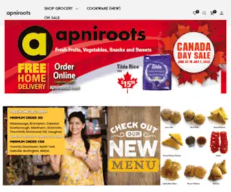Apniroots.com(Indian Grocery Store Online) Screenshot