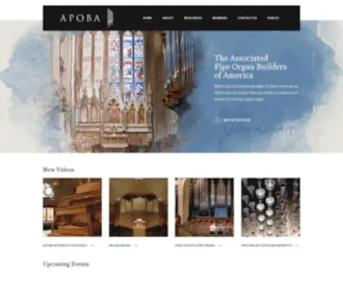 Apoba.com(Associated Pipe Organ Builders of America) Screenshot