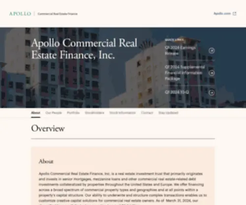 Apolloreit.com(Apollo Commercial Real Estate Finance) Screenshot