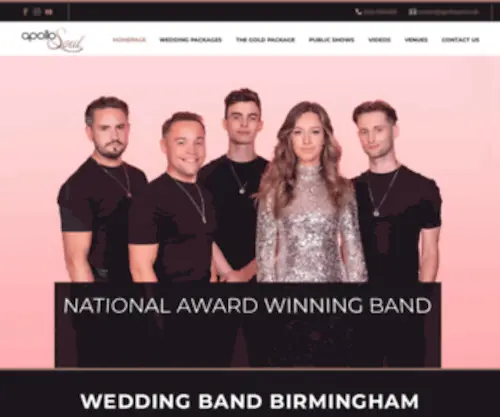 Apollosoul.co.uk(Wedding Band Birmingham) Screenshot