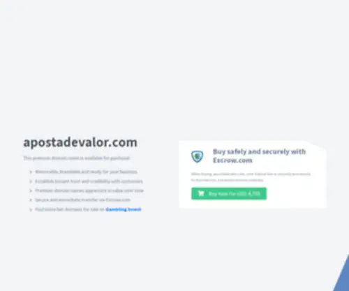 Apostadevalor.com(Domain name is for sale) Screenshot