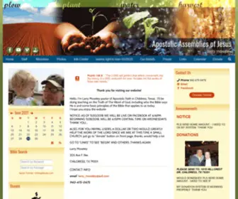 Apostolicassembliesofjesus.com(This site) Screenshot