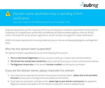 Apotheka.ninja(Domain Pending ICANN Verification) Screenshot
