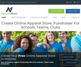 Apparelnow.com(Create free online fundraiser custom apparel store. Our custom spirit wear) Screenshot