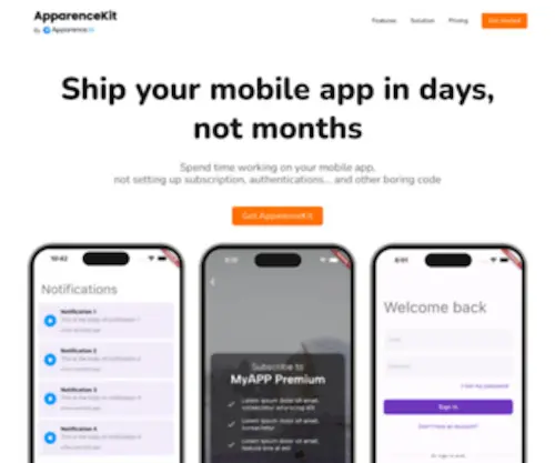 Apparencekit.dev(The Flutter app template to bootstrap your app) Screenshot