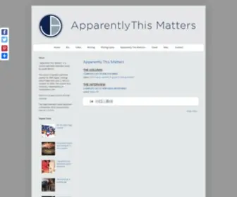 Apparentlythismatters.com(Apparently This Matters) Screenshot