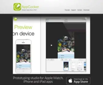 Appcooker.com(Prototyping studio for Apple Watch) Screenshot