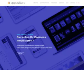 Appculture.com(Top Mobile App Entwicklung und Design aus der Schweiz) Screenshot