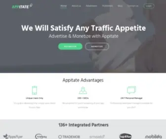 Appitate.com(Advertise & Monetize Mobile Traffic) Screenshot
