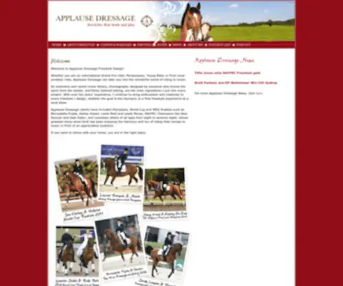 Applausedressage.com(Dressage Freestyle Design) Screenshot