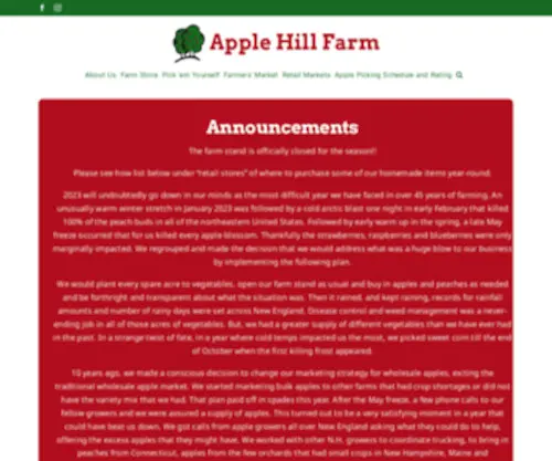 Applehillfarmnh.com(Applehillfarmnh) Screenshot