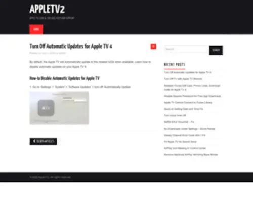 Appletv2.com(Apple TV (2nd & 3rd Gen) Help and Support) Screenshot