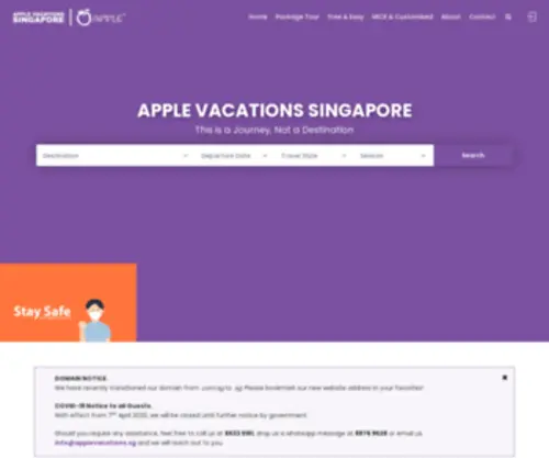 Applevacations.com.sg(Apple Vacations Singapore) Screenshot
