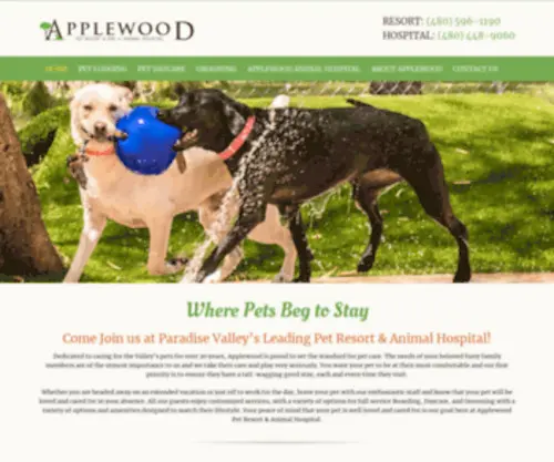 Applewoodpetresort.com(Applewood Pet Resort is Scottsdale's and Paradise Valley's Premier Dog) Screenshot