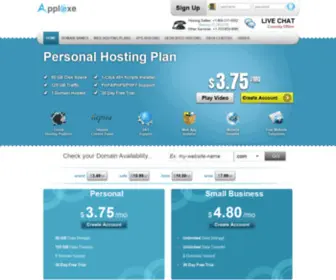 Applexe.com(Cheap Website Hosting plans from Applexe) Screenshot